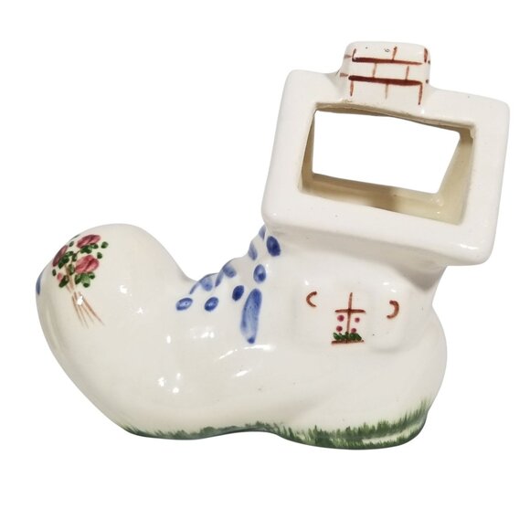 Vintage Shoe Planter Hand Painted Old Woman in a Shoe Nursery Rhyme Theme - Picture 7 of 15